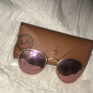 Womens pink lenses round ray bans